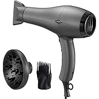 NITION Ceramic Hair Dryer with Diffuser,Comb & Nozzle Attachments,1875 Watt Negative Ions Ionic Blow Dryer for Quick…
