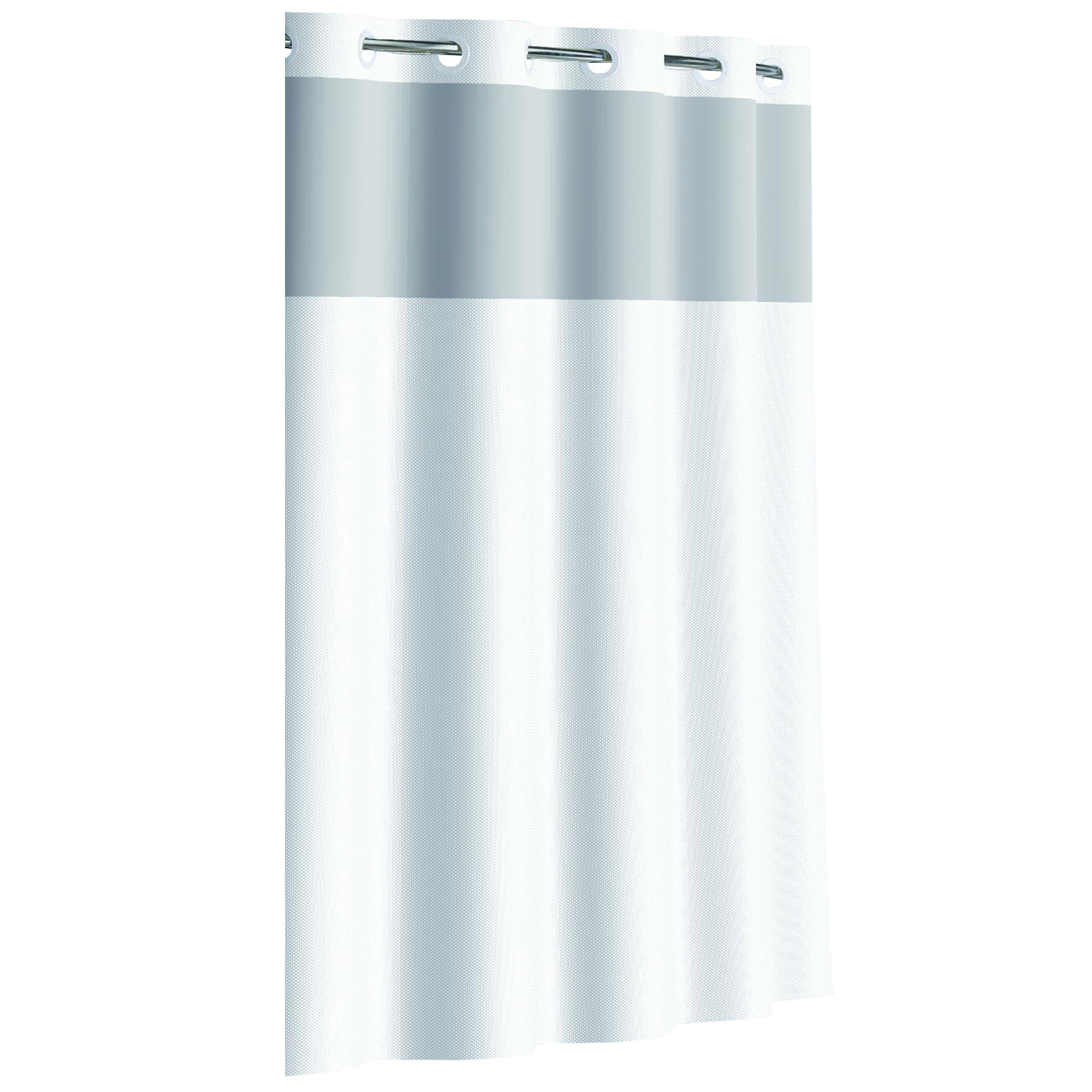 Hookless Fabric Shower Curtain With Built In Peva Liner White Dobby Pique 11 81 0J7wbGIL