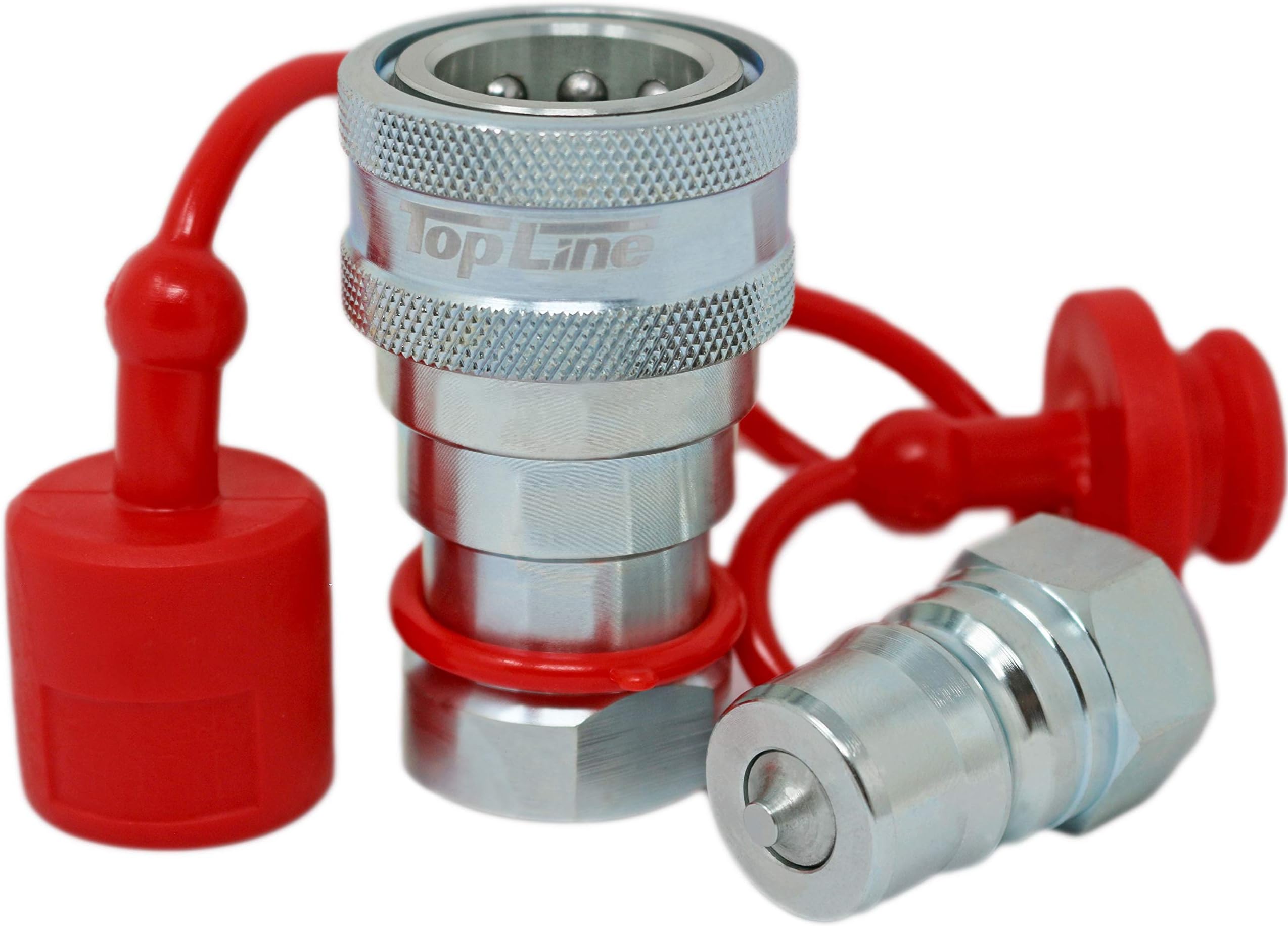 TL74 3/8" SAE Thread 1/4" ISO 7241-B Quick Disconnect Hydraulic Coupler Set, Multi-Purpose Quick Couplings