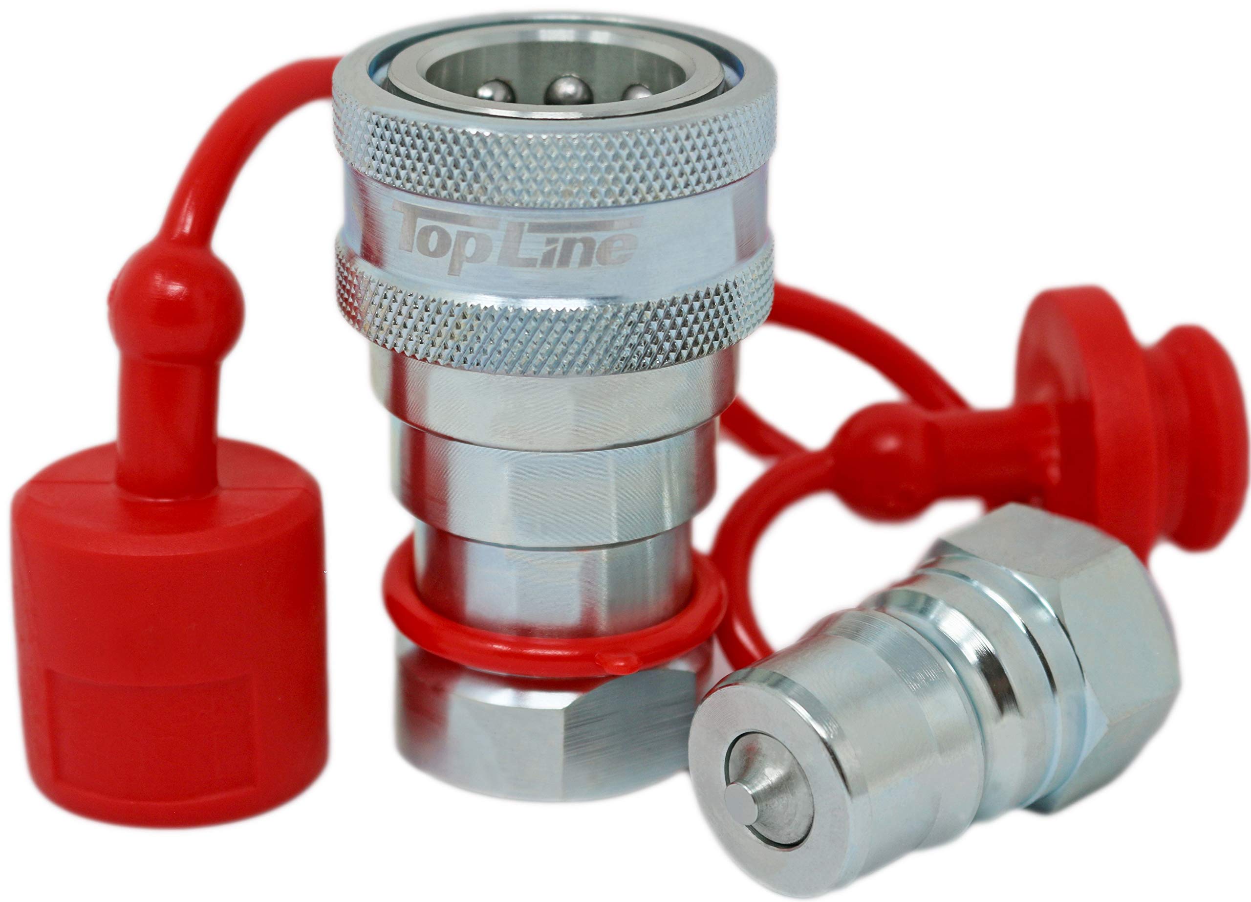 TL74 3/8" SAE Thread 1/4" ISO 7241-B Quick Disconnect Hydraulic Coupler Set, Multi-Purpose Quick Couplings