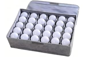 TEMYFIVE 1 Pcs Light Bulb Storage 0rganizer, Christmas Light Storage Keep 30 Capacity Light Bulb Foldable Organizer with Lid 