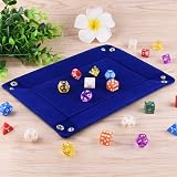 SIQUK Double Sided Dice Tray Folding Rectangle PU Leather Dark Blue Velvet view 5