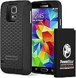 PowerBear Samsung Galaxy S5 Erweiterte Batterie [7800mAh] & R&uuml;ckenschutz & Schutzgeh&auml;use (Bis zu 2,75x Zus&auml;tzliche Batterieleistung) &ndash; Schwarz [24 Monate Garantie & Bildschirmschutz Inbegriffen]