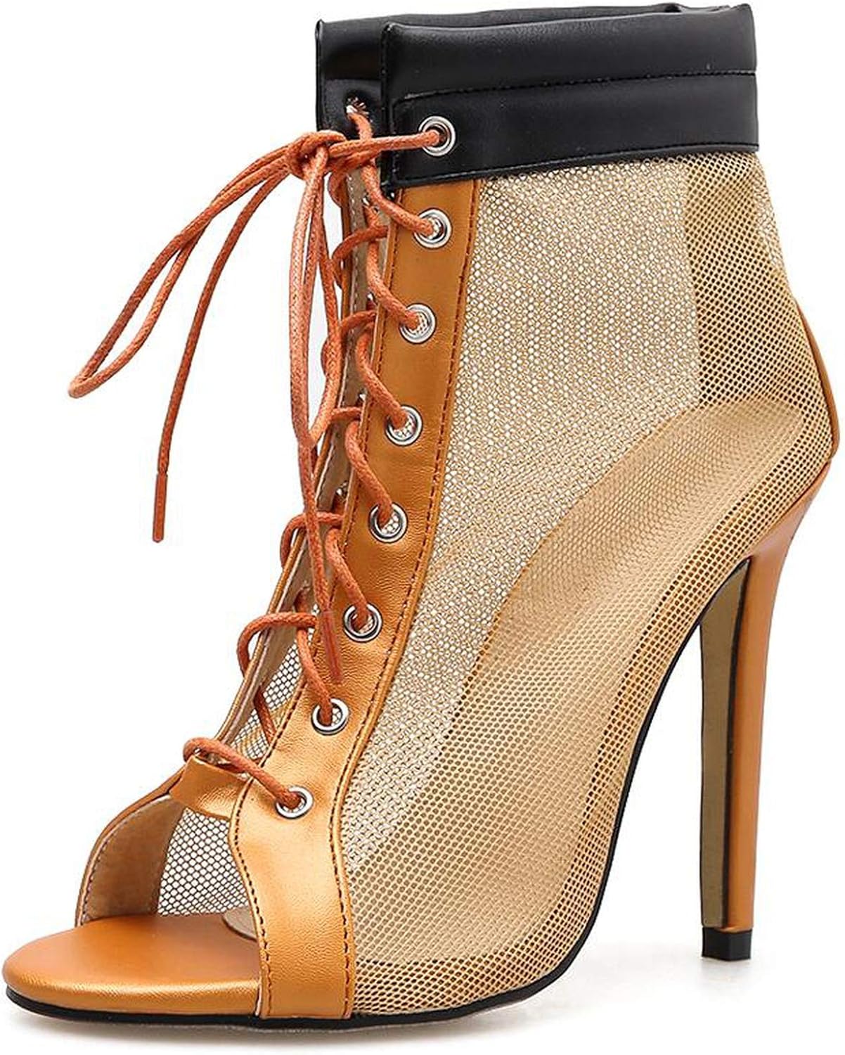 tie up open toe booties