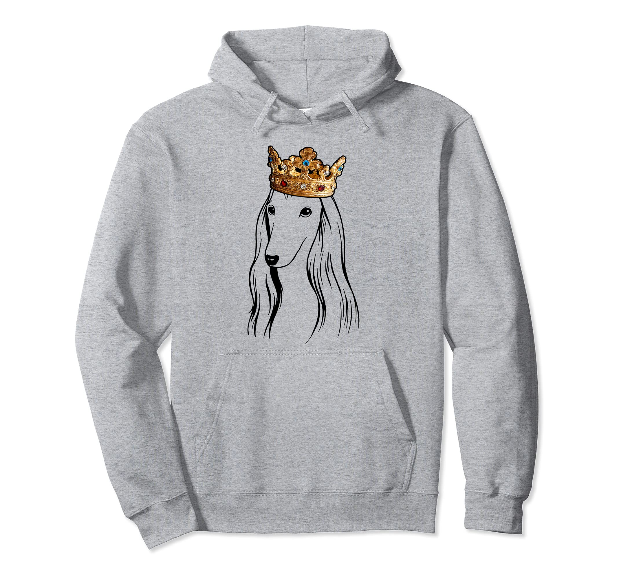 Afghan Hound Dog Wearing Crown Pullover Hoodie