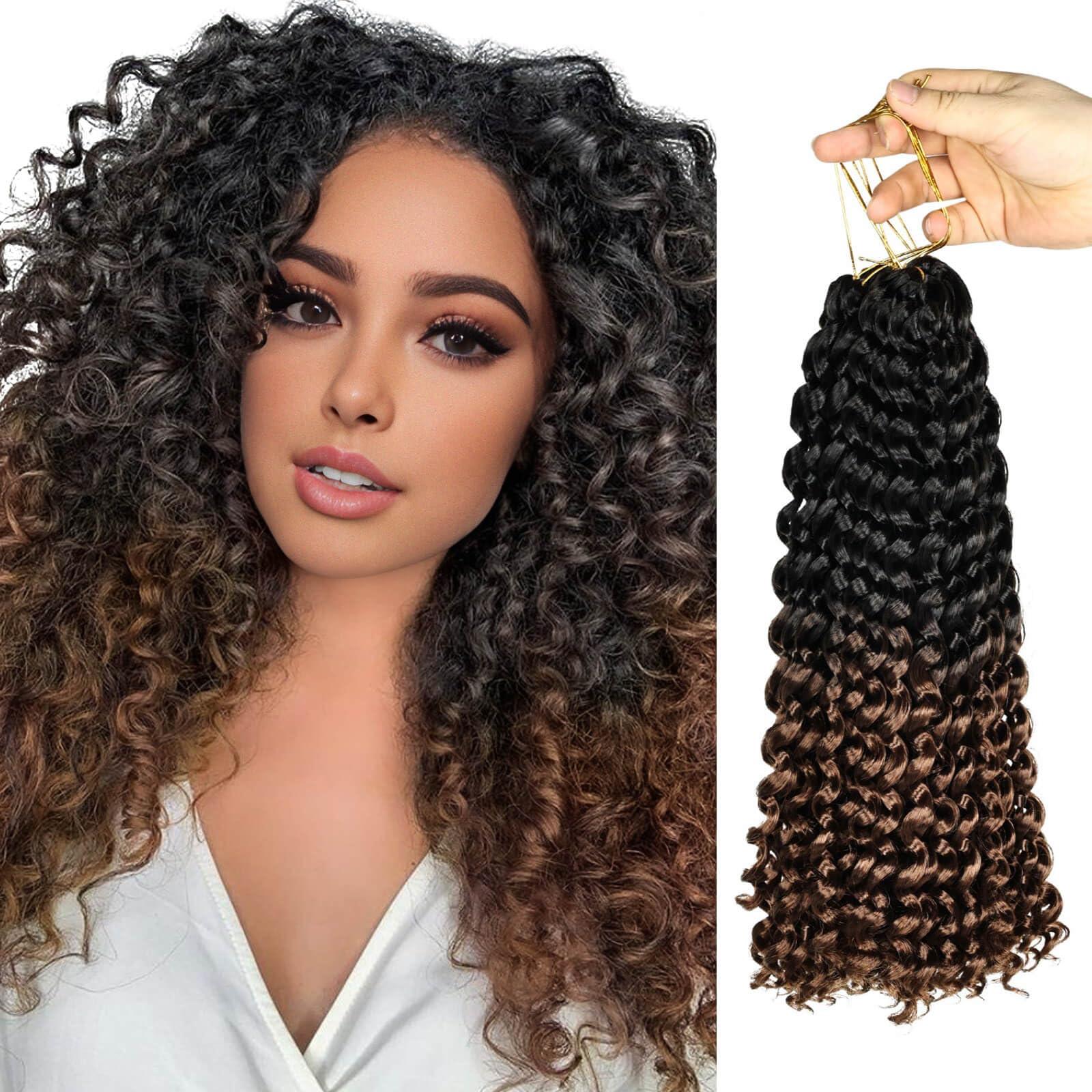 BECUS 5 Packs Gogo Curl Crochet Braids Hair Extensions for Black Women Jamaican Bounce Crochet Hair Curl Crochet Synthetic Hair Extensions 24 Root/Pack(14" #1B/30)
