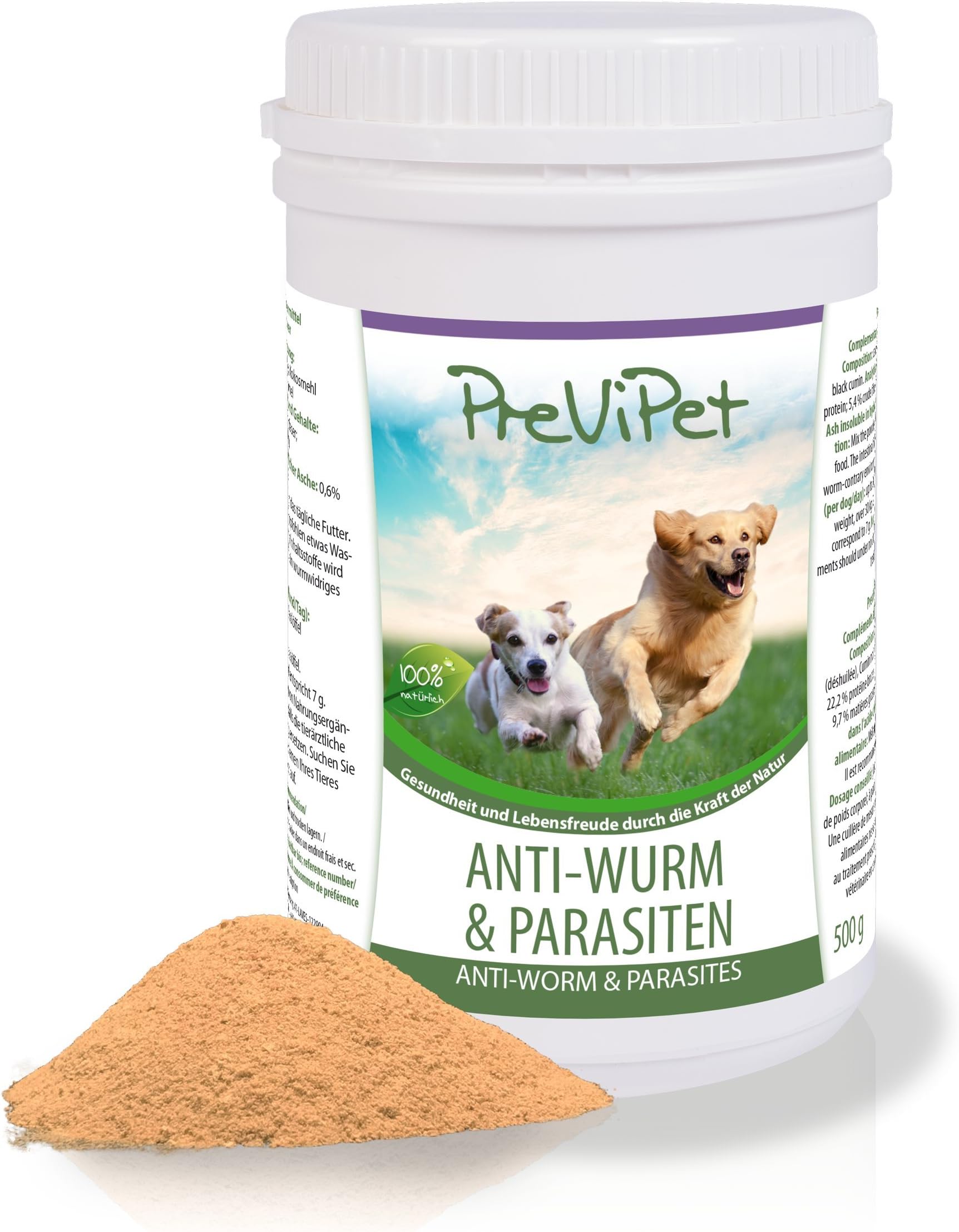 Previpet Worm & Parasitic Prevention (powder) 500g - Inhibits the growth of intestinal parasites - Keeps fleas and ticks away