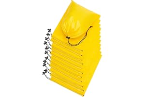 PALTERWEAR Drawstring Bag - Nylon Cinch and Ditty Stuff Pouch with Toggle (7 x 9-12 pack, Yellow)