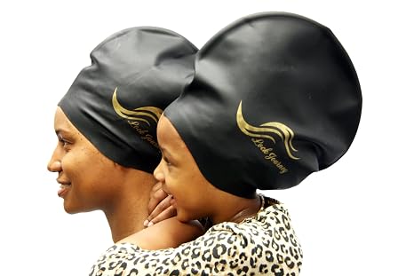 Buy Xl Black Silicone Swim Or Shower Cap For Dreadlocks Braids