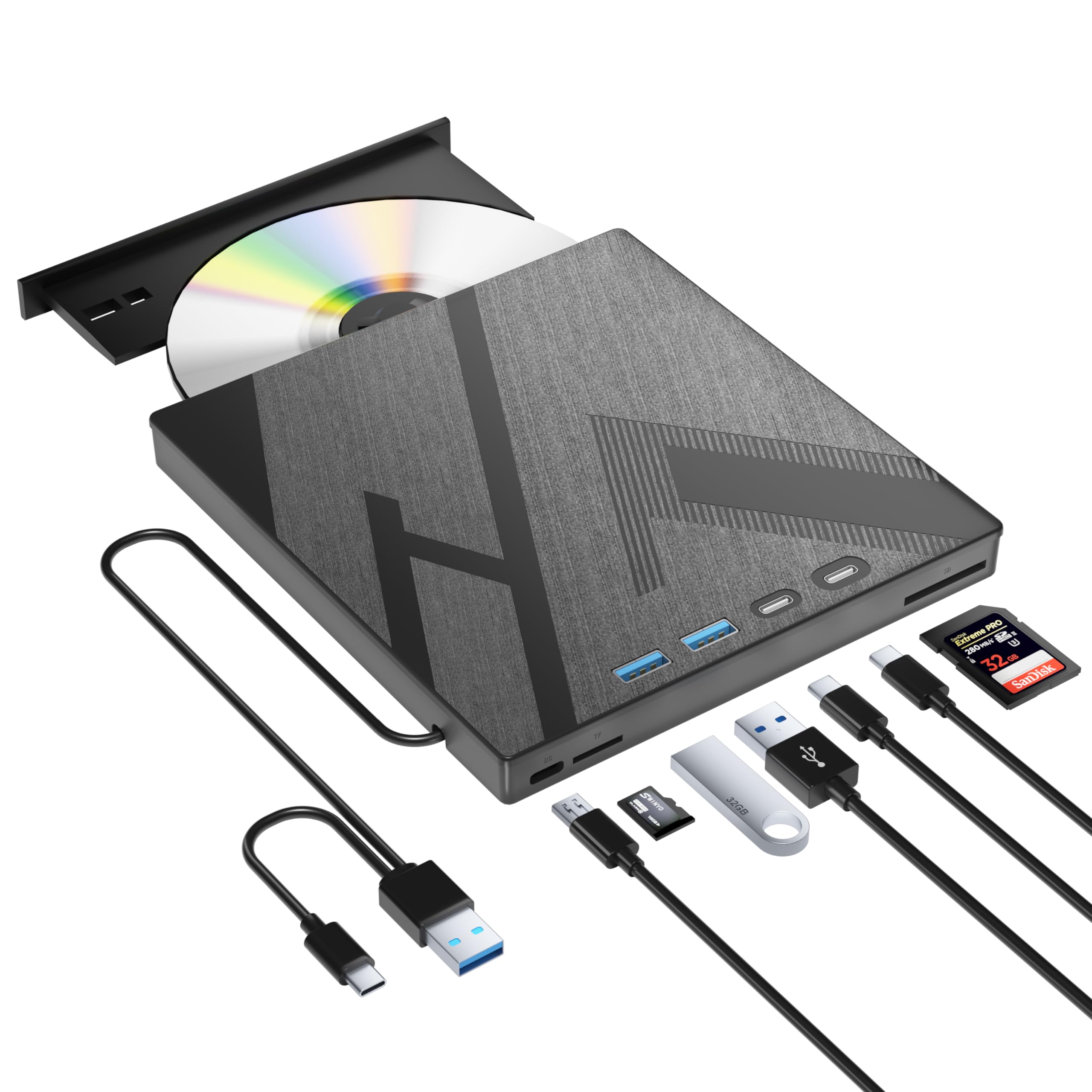 Mua 7 in 1 External Bluray Drive, USB 3.0 TypeC Optical External