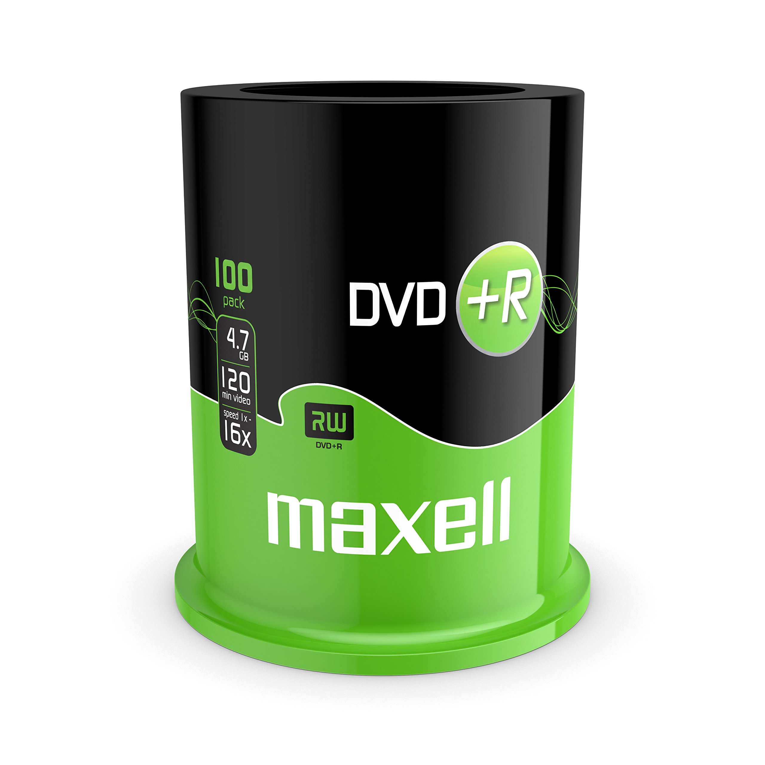 Maxell DVD+R 4.7 GB 16X 120 Min Video - Matt Silver (100 Disk - Spindle)