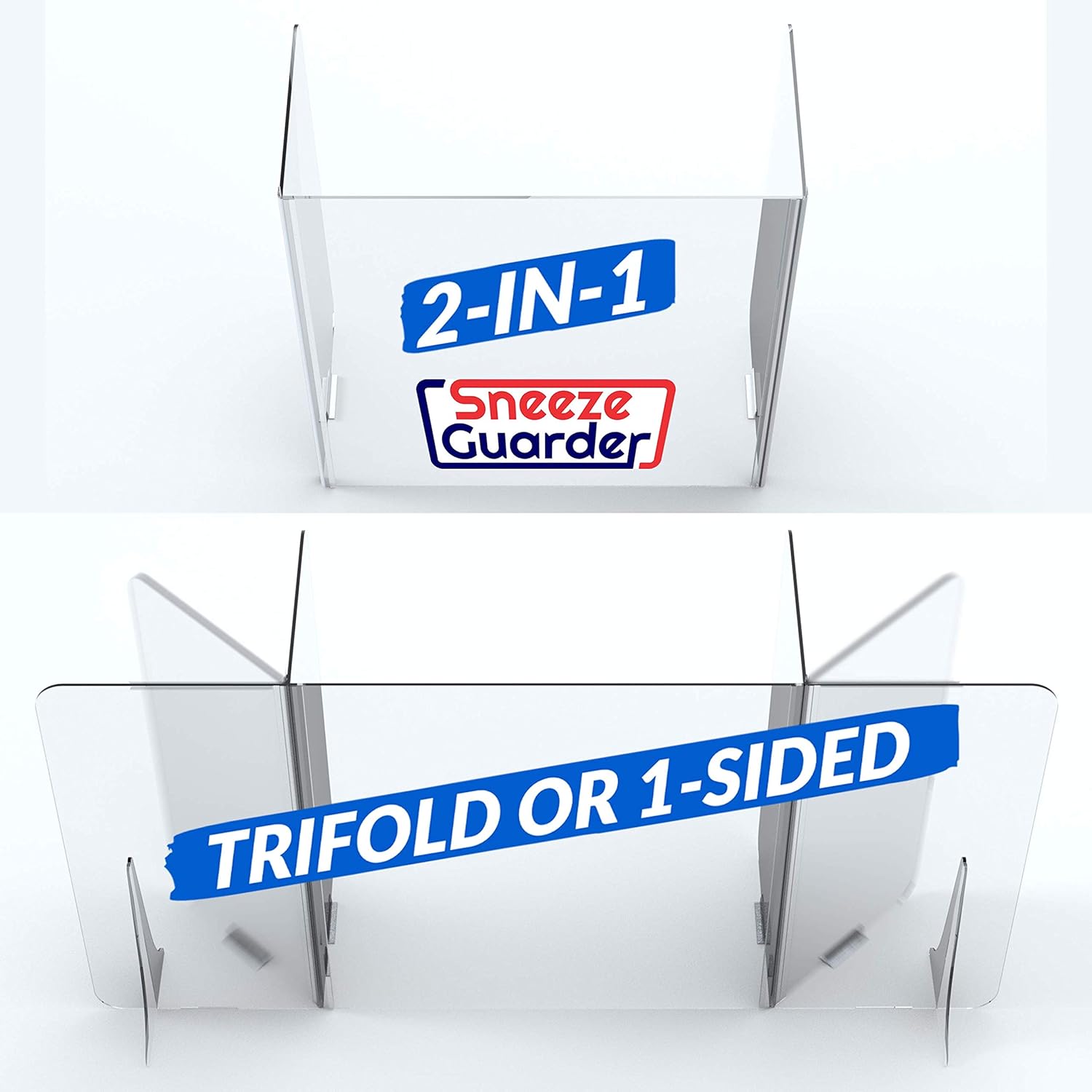 Plexiglass Shield for Desk Counter (Trifold 24"H x 24"L