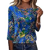 Rapbin Women Blouses Dressy Casual Spring Tops 3/4 Length Sleeve Womens T Shirts V Neck Criss Cross Tees