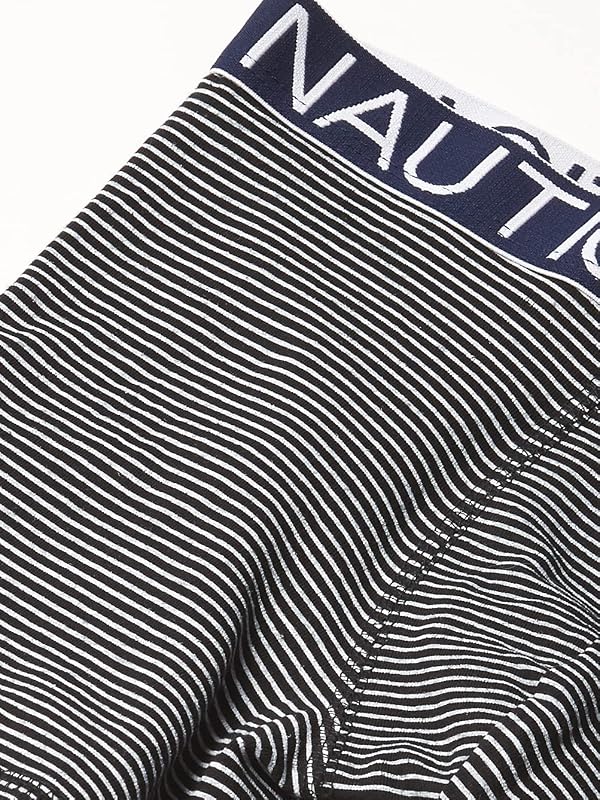 Calzoncillos Cortos para Hombre, Negro Brillante Cobalto Stripe 2 Sail Print, M