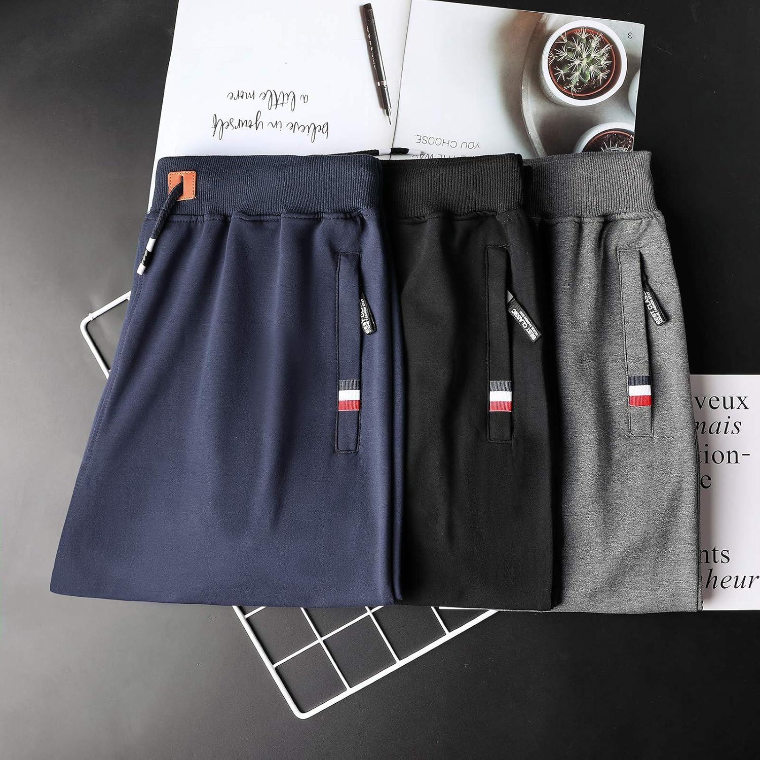 GEEK LIGHTING Mens Shorts Casual Comfortable Workout Shorts Drawstring Zipper Pockets Elastic Waist at  Men’s Clothing store