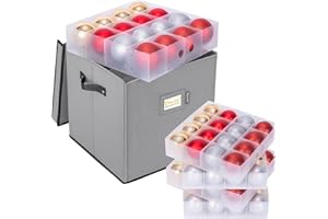 BALEINE Christmas Ornament Storage Box with DividersPremium Holiday Ornaments Storage Container Bin for Xmas Decorations (6
