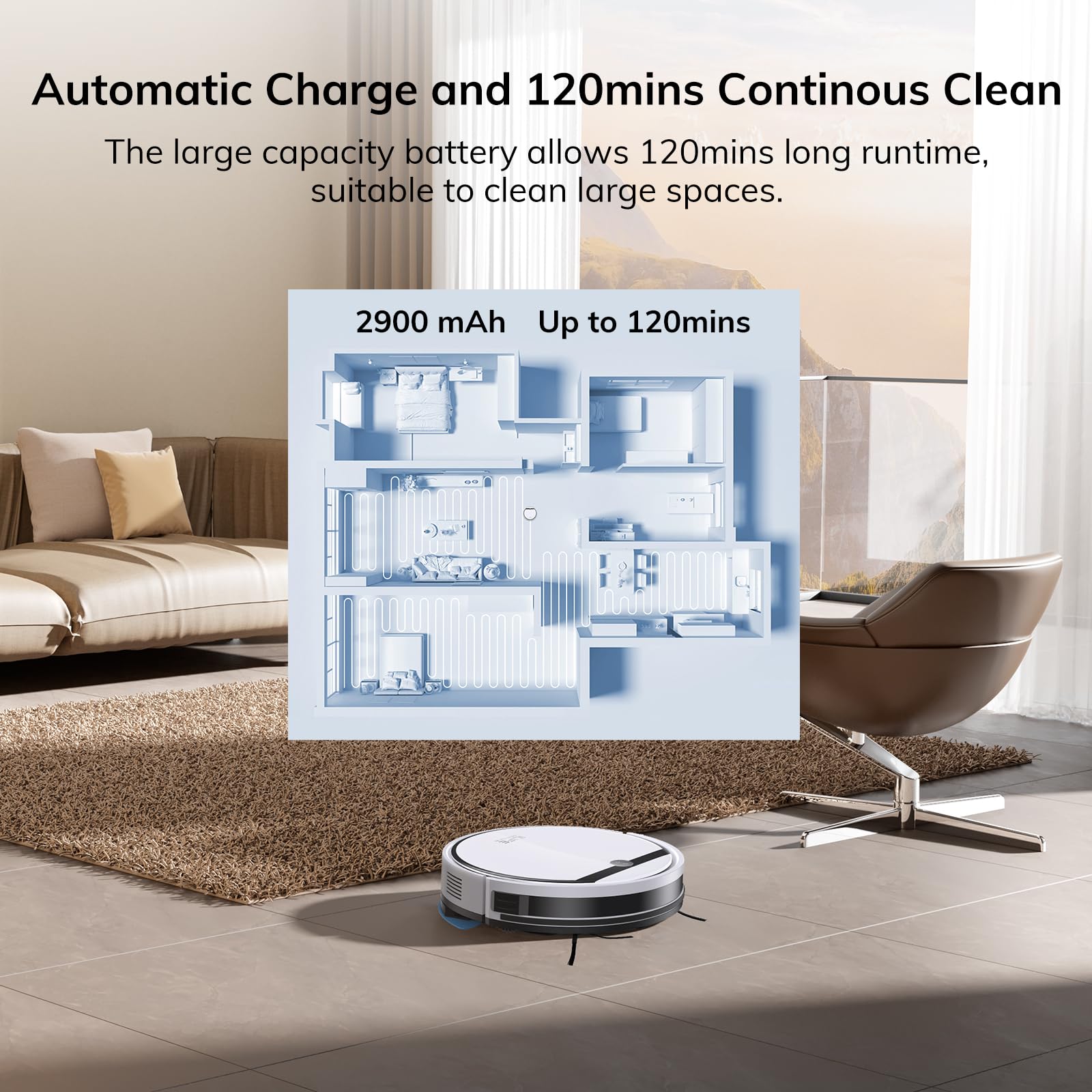 ILIFE Robot Vacuum and Mop Combo, V3s Pro Upgraded, Compatible with 2.4GHz WiFi/Alexa/Google, 120mins, 3000Pa, 2-in-1 Mopping Robotic Vacuum Cleaner, Path Route, for Pet Hair, Hard Floor, Carpet (V3x)