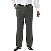 Haggar Men's Big & Tall Premium Stretch Solid Expandable Waist Plain Front Dress Pant