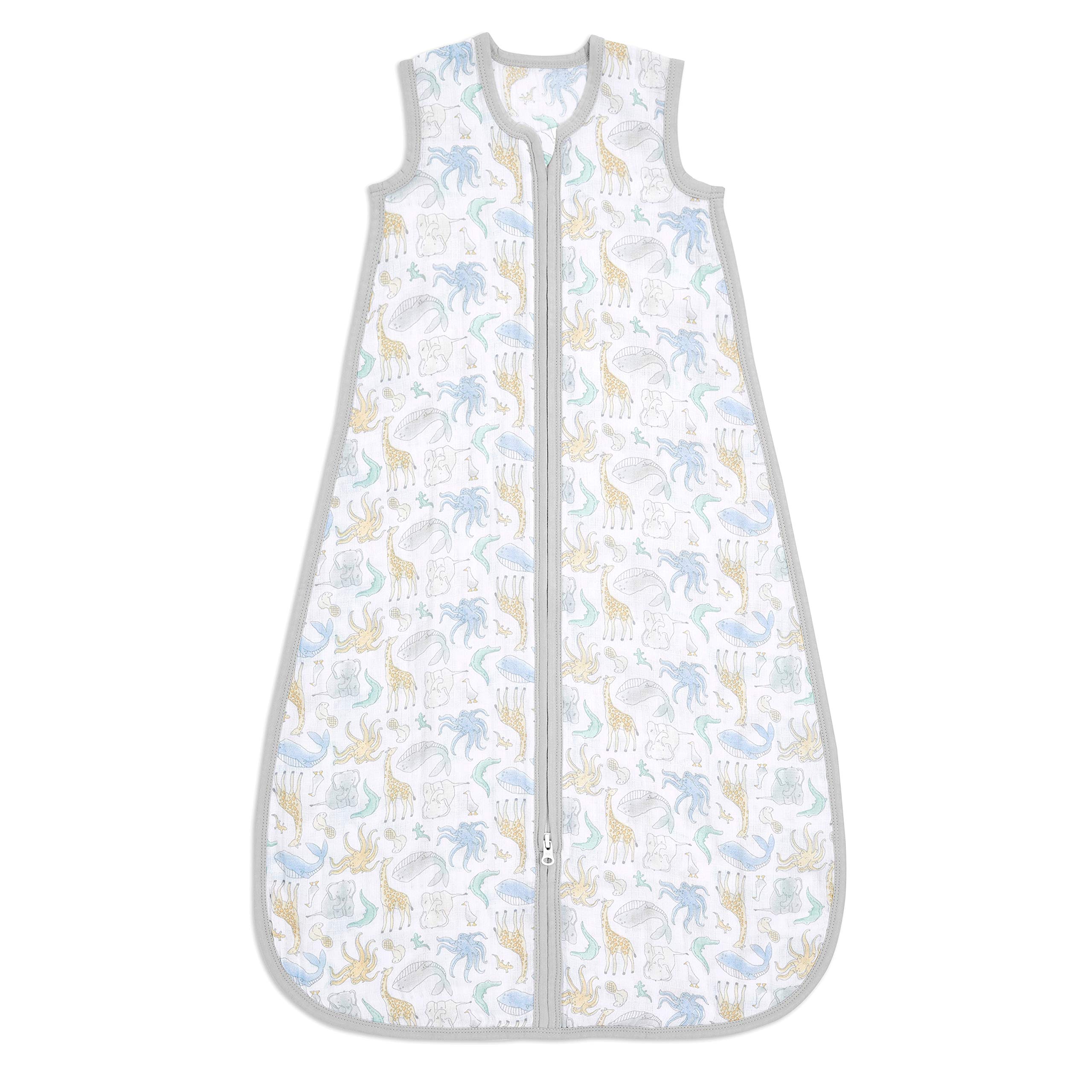 aden + anais essentials Baby Sleeping Bag, 100% Cotton Muslin, Swaddle Blanket for Girls & Boys, Newborn Sleep Sack, TOG Rating 1.0, starry star - giraffes ESEC10025 Natural History 0-6 months