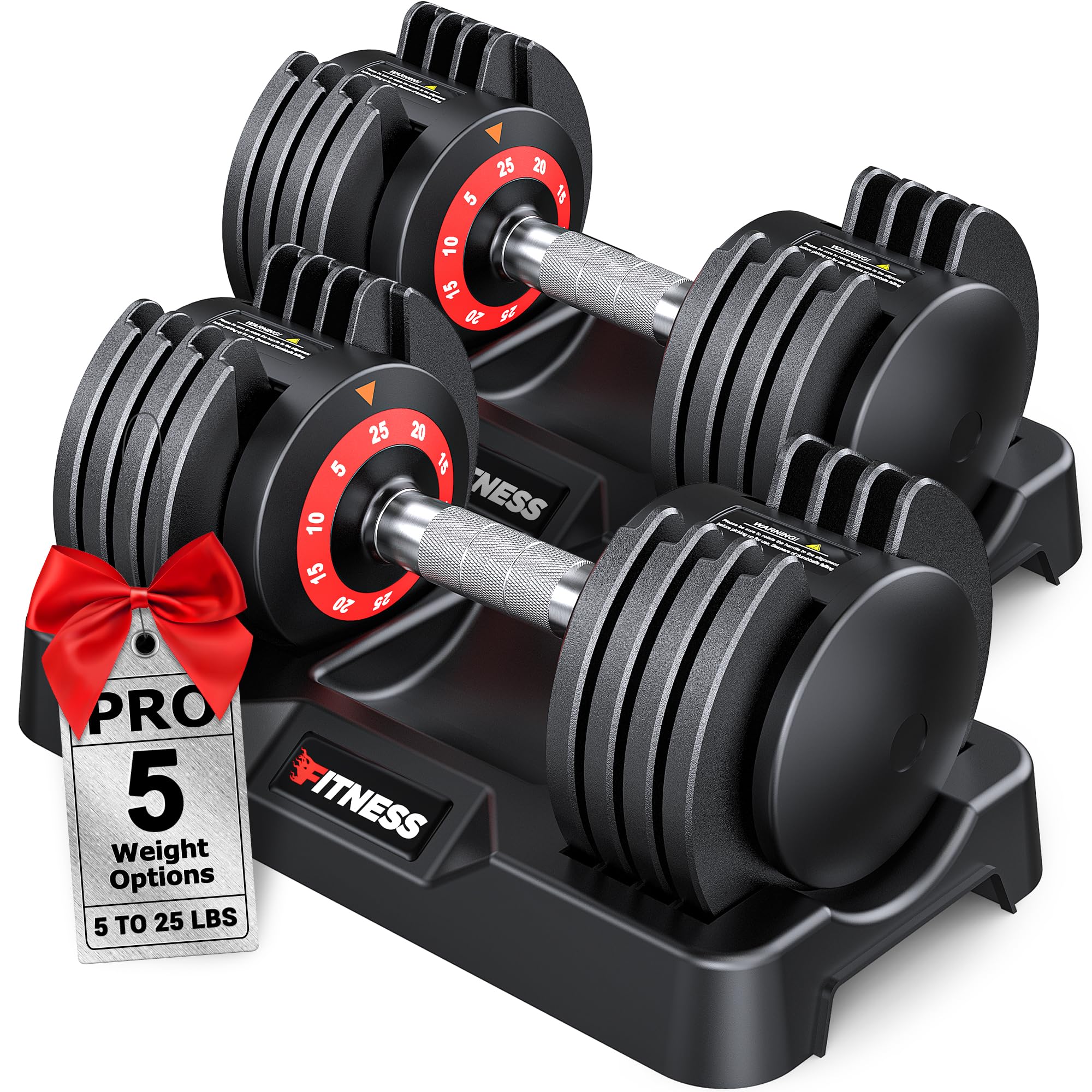 Rendpas Adjustable Dumbbells of 2, 1-Sec Weights Dumbbells Set, 5 in 2 Free Adjustable with Anti-Slip Texture Handle, Weight Set For Home Gym Suit both Men and Women Image