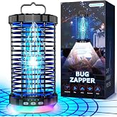 GARUTED Bug Zapper Outdoor, 2026 Upgraded 3 in 1 Rechargeable Bug Zapper with 5000mAh Battery &amp; LED Night Light, 4000V Cordless Waterproof Mosquito Zapper for Outside,Patio,Backyard,Garden Black BK 06