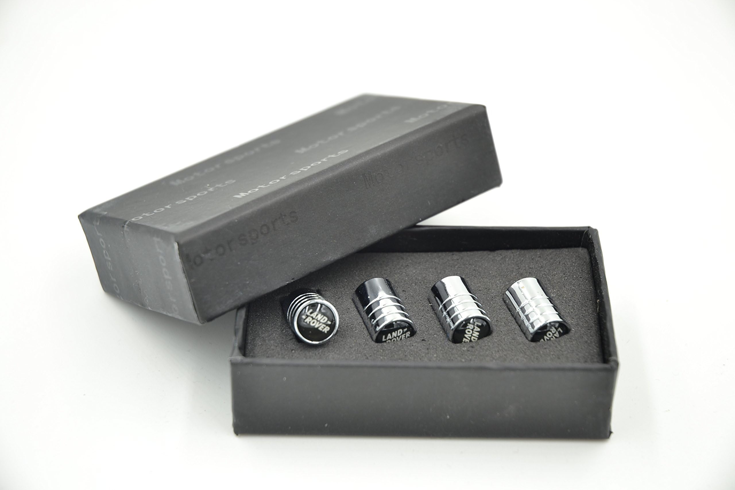 Triumph® LandRover Wheel Tyre Tire Metal Alloy Air Stem Valve Cap Gift box Set for All car Range Rover Freelander Discovery4 Evoque (Landrover)
