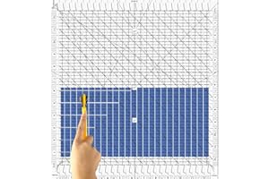 THOUSANDSUNNY Quilting Rulers, 12.5 * 12.5" Clear Mark Square Sewing Slotted Rulers for Cutting Fabric Piecing