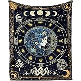 Homieblanket Aquarius Zodiac Blanket for Boys Girls, Secret Astrology Themed Design Printed Throw Blankets for Kids Lap, Chair Sofa, Soft Fleece Cozy Blanket, 40