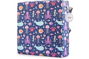 ZICAC Portable Seat Cushion Washable with Double Straps, Strong Support Easy for Toddler Kids Baby Infant (Purple Octopus)