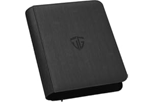 TCGUARD Toploader Binder,Holds 112 Toploaders, 4 Pocket Top Loader Binders for 3" x 4" Rigid Card Holders for Trading Cards or Sports Cards Binders (Black)