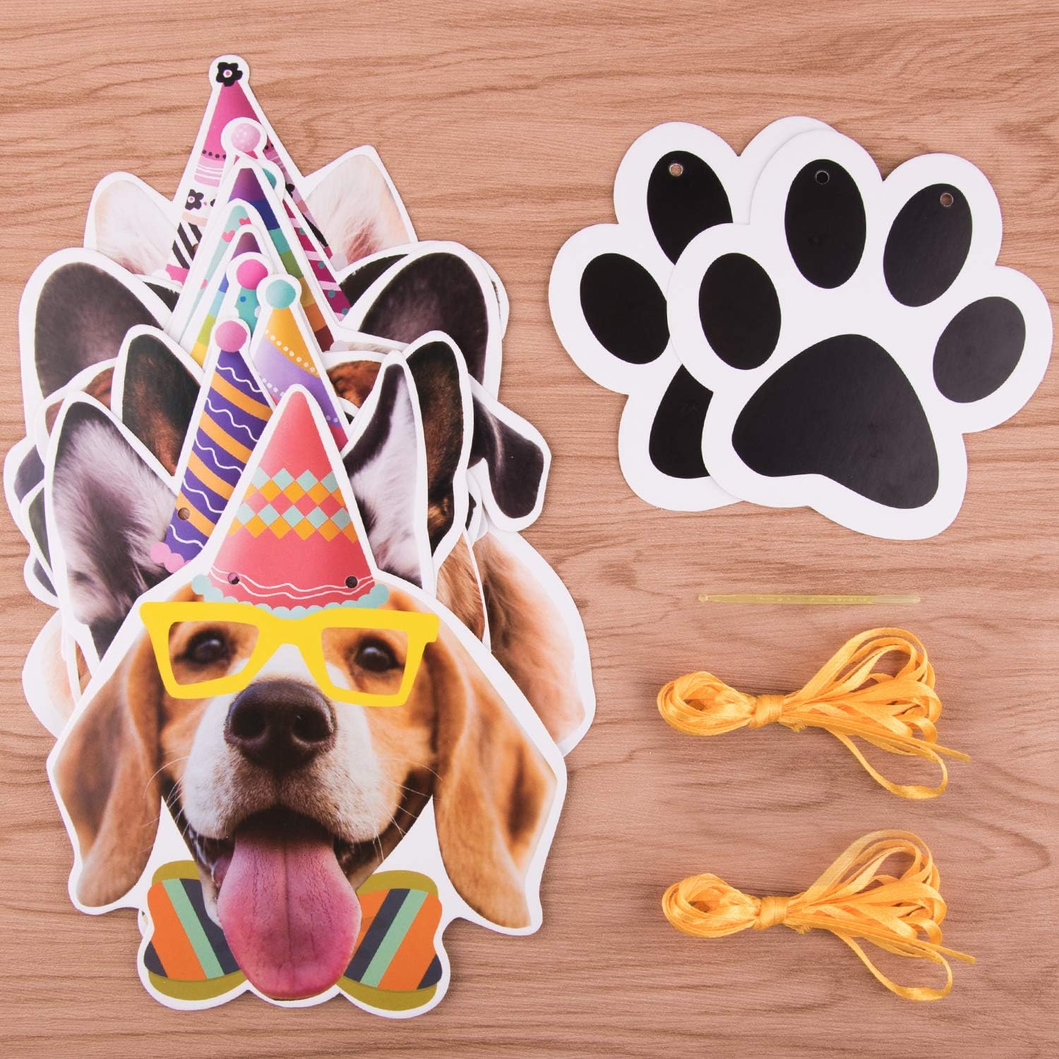 Duufin Dog Birthday Banner Dog Faces Claws Garland with Ropes for Baby Shower Theme Party Bunting Decoration Party Supplies - Image 4