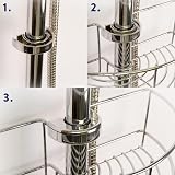 Croydex Clip On Riser Rail Shower Caddy Chrome 19–25mm Fits Rails view 5