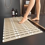 XIYUNTE Shower Mat Non Slip 68x40 cm Anti Mould Cut to Size Brown
