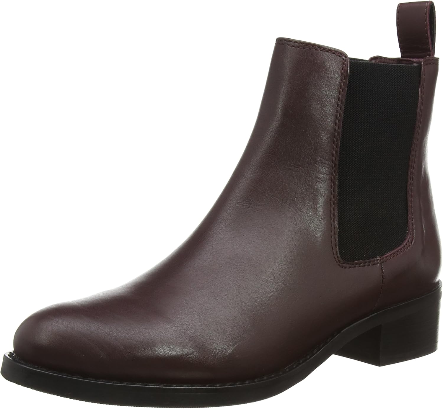 dune burgundy chelsea boots