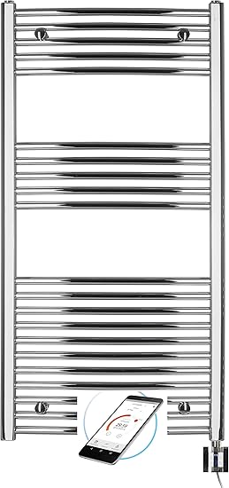 Eléctrico Radiador Toallero, Blanco y Cromo, con Control de ...