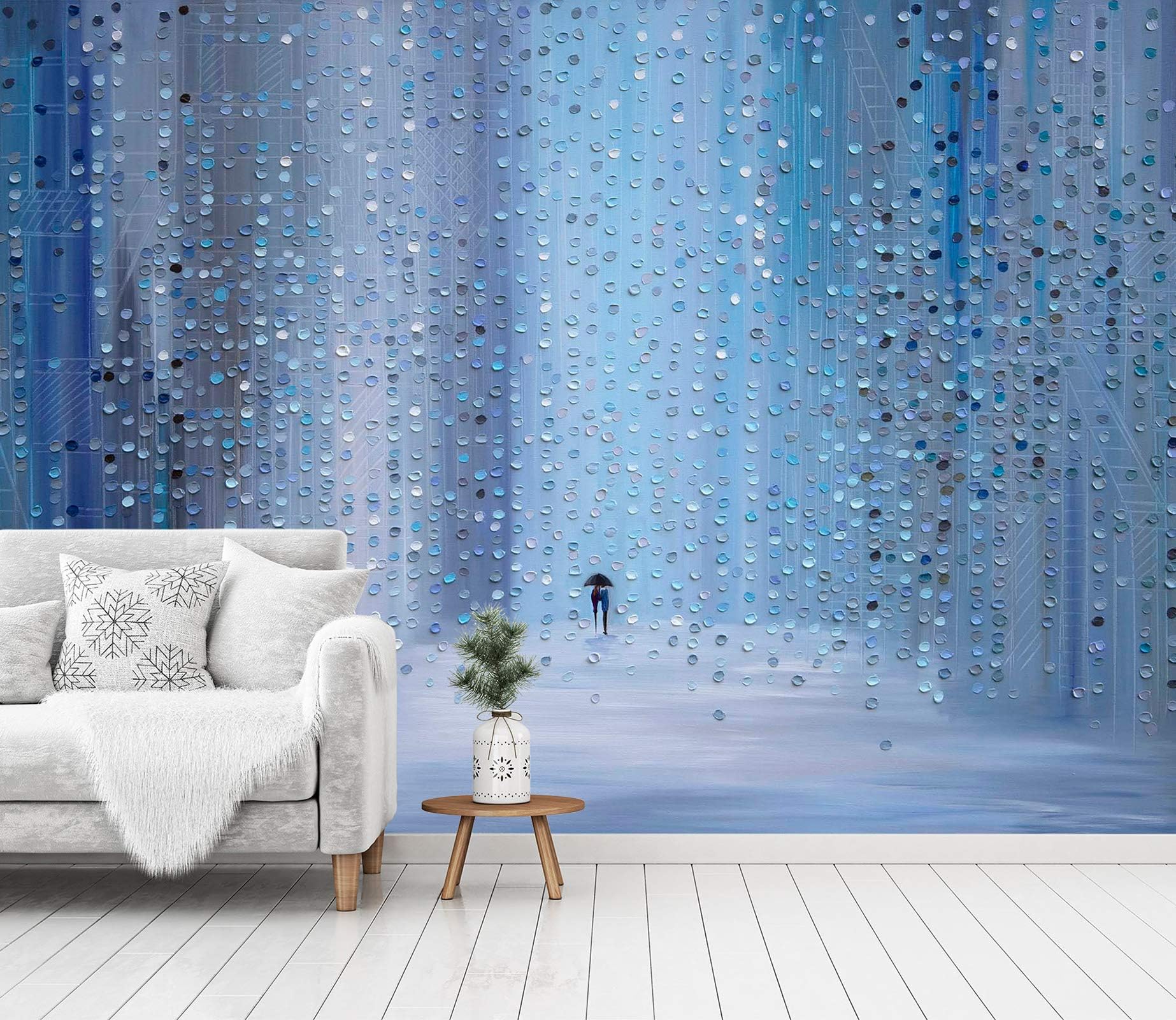 3D Rainy Day 0212 Wall Paper Print Decal Deco Wall Mural Self-Adhesive Wallpaper AJ US Ekaterina Ermilkina Muzi (Vinyl (No Glue & Removable), ใ205โx114โใ 520x290cm(WxH))