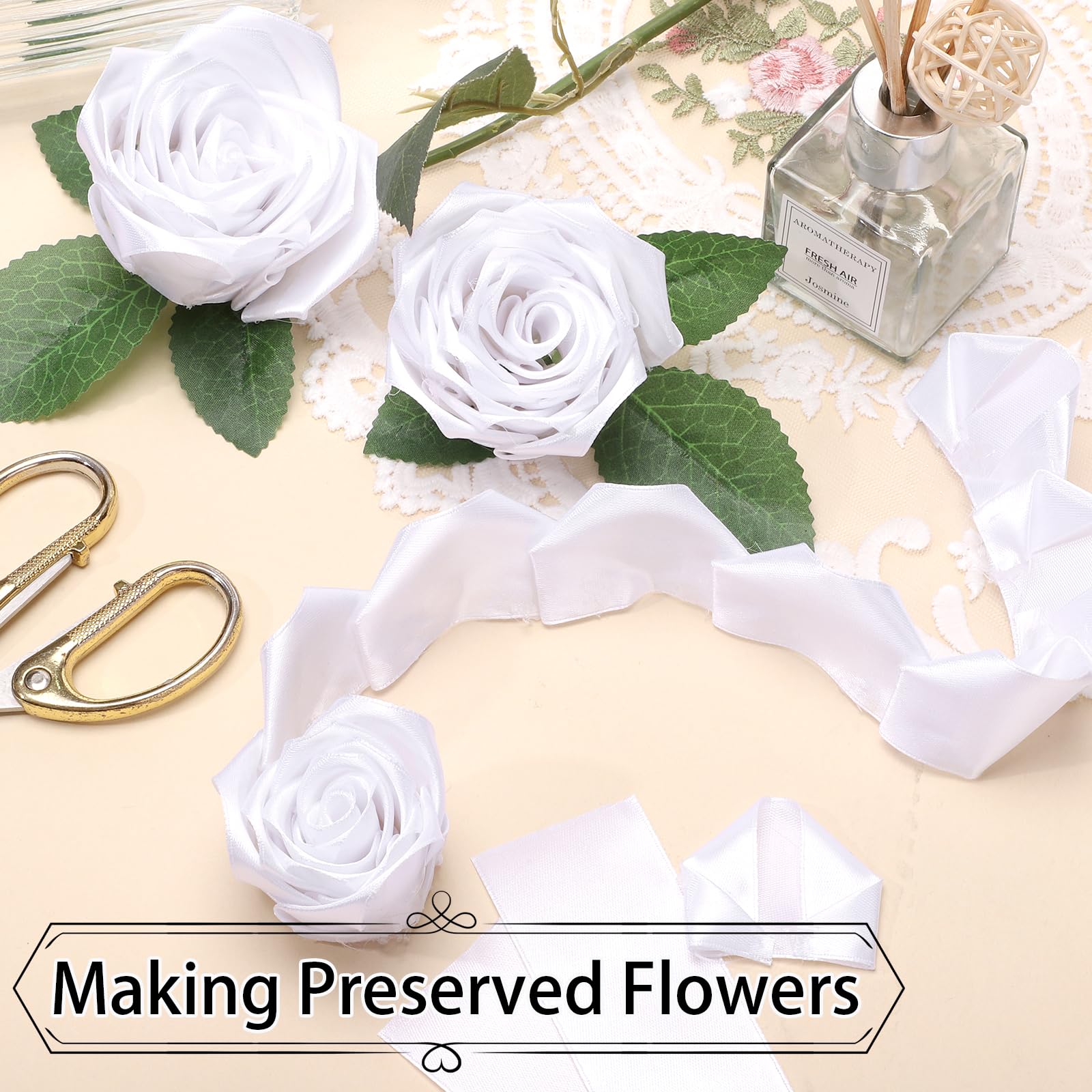 woric White Ribbon 60 Yards 1 1/2 inch White Satin Ribbon Wide Gift Ribbons for Flower Floral Arrangement Gift Wrapping Chair Cheer Bows Wedding Bride Sash Baby Shower Christmas Bedroom Decor