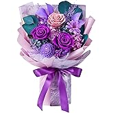Eterfield Flowers for Delivery Prime, Valentines Day Forever Flowers Bouquet, Preserved Roses and Purple Flowers Birthday Gifts for Her Women Wife Mom Grandma Anniversary Mother's Day Christmas