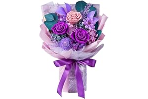 Eterfield Flowers for Delivery Prime, Valentines Day Forever Flowers Bouquet, Preserved Roses and Purple Flowers Birthday Gifts for Her Women Wife Mom Grandma Anniversary Mother's Day Christmas