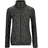 Dolcevida Women's Long Sleeve Sweater Fleece Zip Up Speckled Jacket with Pockets