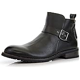 Ferro Aldo Mens Casual Mens Casual Engineer Zipper and Buckle Motorcycle Boots