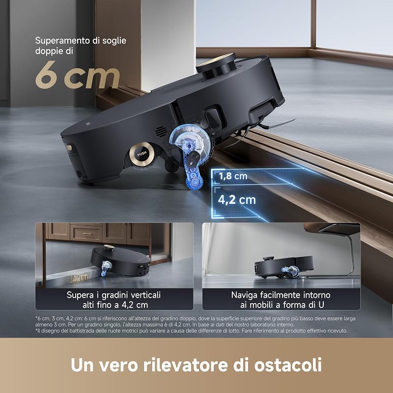 Aqua10 Roller Robot Aspirapolvere, Aspirazione 30.000 Pa