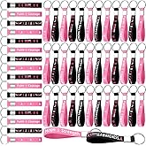 Sureio 100 Pcs Breast Cancer Awareness Accessories Keychains Silicone Pink Ribbon Breast Cancer Keychain Survivor Items Gifts