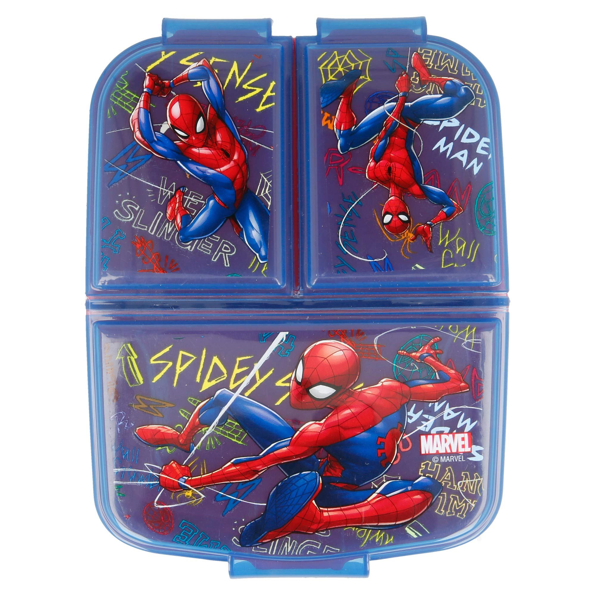 Stor | Spiderman Kids Children’s 3 Compartment Sandwich Lunch Box