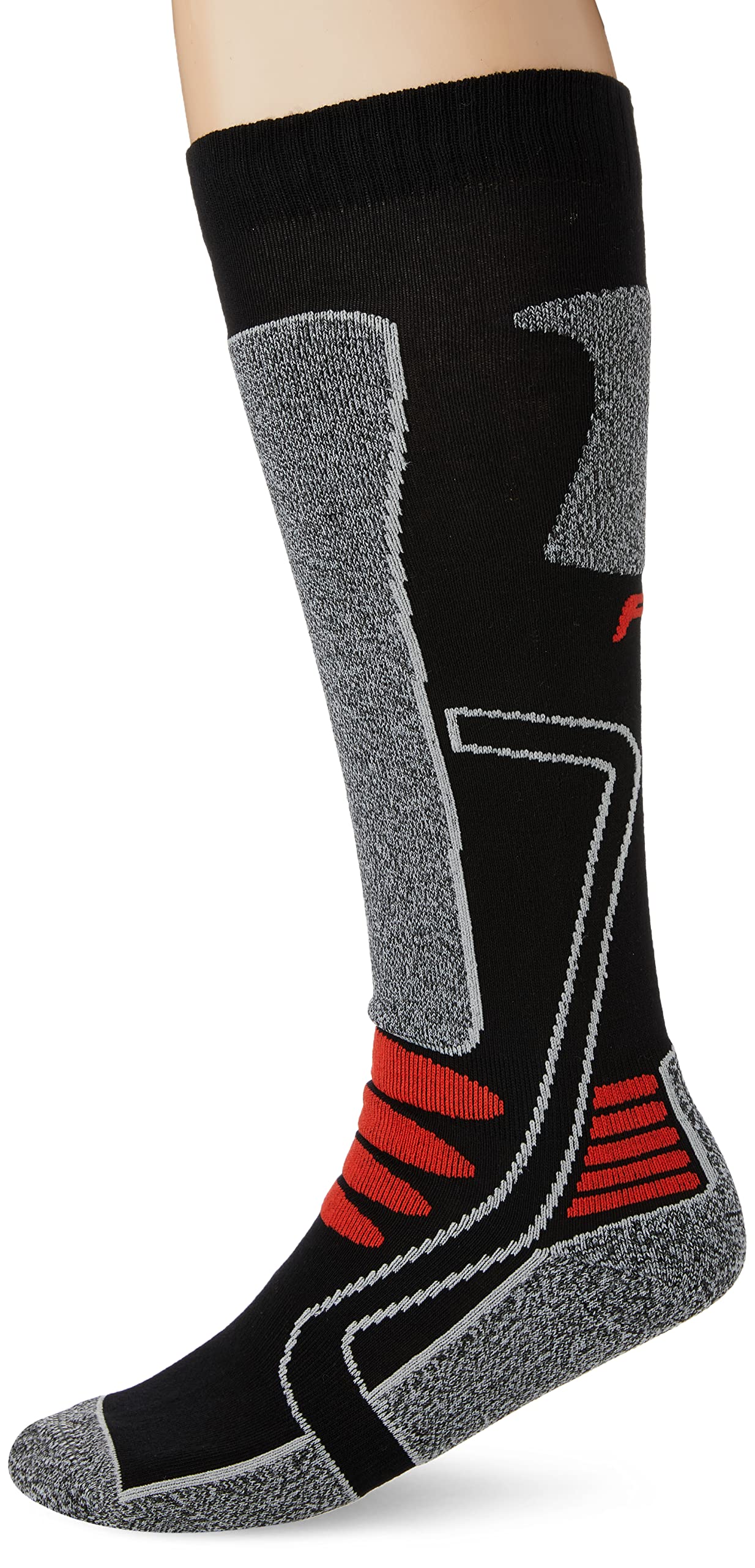 F-Lite Men's Motorcycling High Socks,Multicolor (Gray / Black / Red), 43 - 46