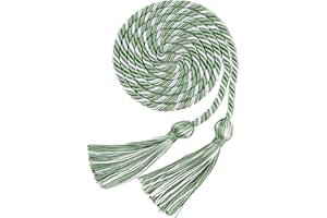 KQNBI Graduation Cords, Cords for Graduation 2025 Graduation Honor Cords 67" Long Graduation Ropes Cords Polyester Yarn Honor Cord with Tassel for Bachelor Gown Master Doctor, Sage Green White