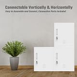 JINGUR White Metal Storage Locker Cabinet with Locking Door and Adjustable Shelf view 7