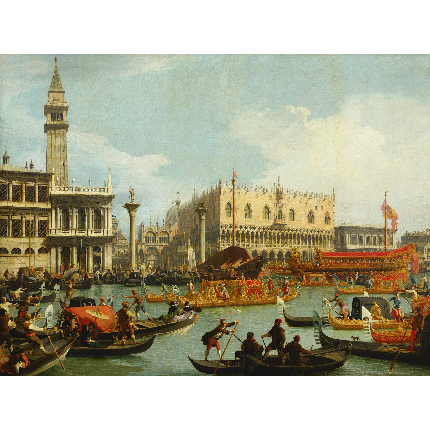 Canaletto Bucentaur's Return Venice Italy Painting Large Wall Art Print Canvas Premium Mural