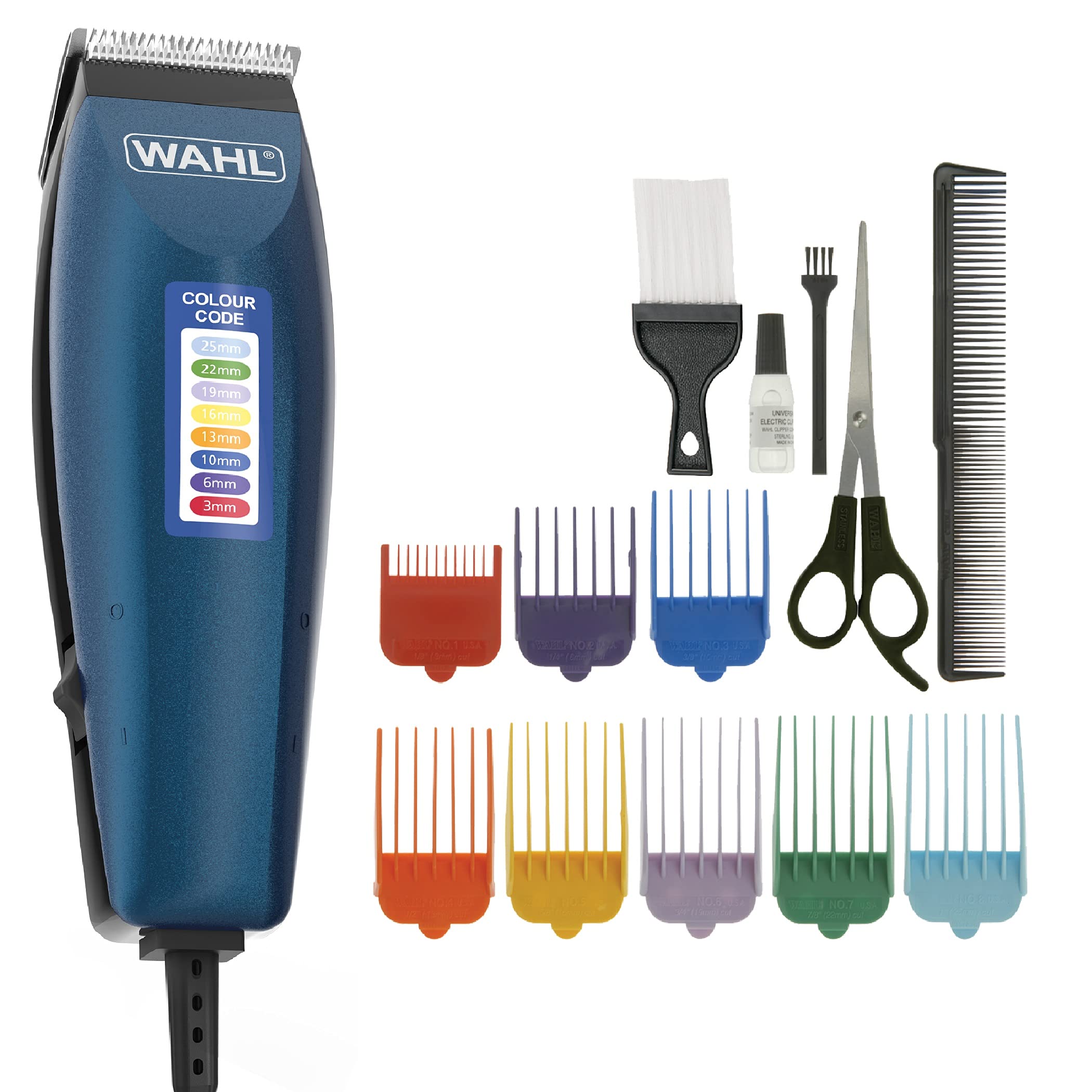 Wahl Colour Pro Corded Clipper, Hair Clippers for Men, Head Shaver, Men's Hair Clippers, Colour Coded Clipper Guides, Corded, Family at Home Haircutting