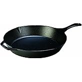 Lodge 13-1/4 Inch Cast Iron Pre-Seasoned Skillet – Signature Teardrop Handle - Use in the Oven, on the Stove, on the Grill, o